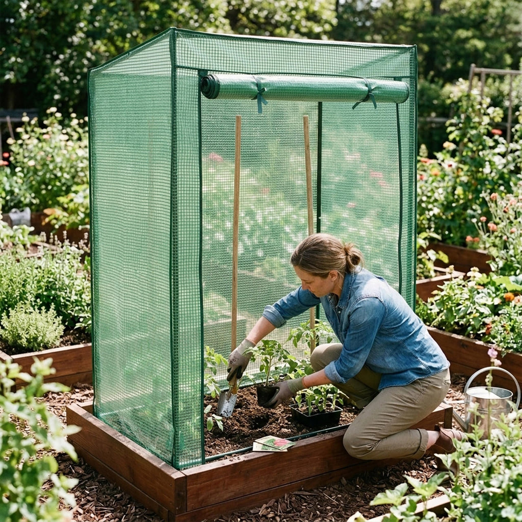 Tomato Greenhouse with Slanted Roof 150 x 100 x 50 cm Tomato House for Tomato Cultivation Growing as Cold Frame