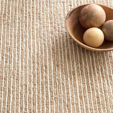 Area Rug 2x3 feet - Premium Wool and Jute Blend Handwoven Rugs - Natural Fiber Chunky Stripe Design 