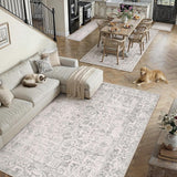 Gray Runner Rug 2x8 Hallway Machine Washable Kitchen Vintage Distressed Non Slip Long Carpet Indoor 