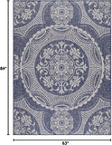 Medallion Outdoor Rug 5x7 Washable Outside Carpet for Indoor Patio Porch Waterproof Easy Cleaning No