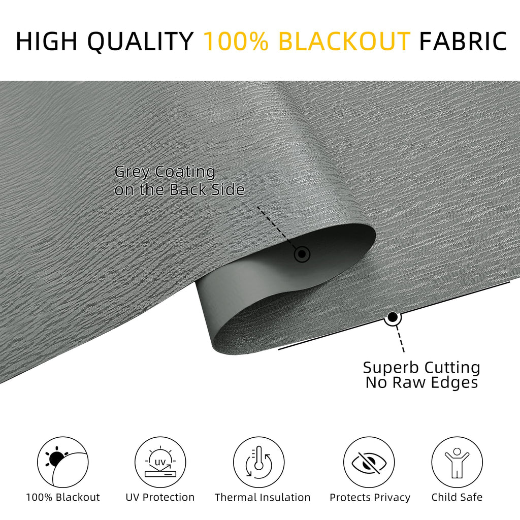 Blackout Window Shades, Cordless Roller Blinds for Indoor Windows