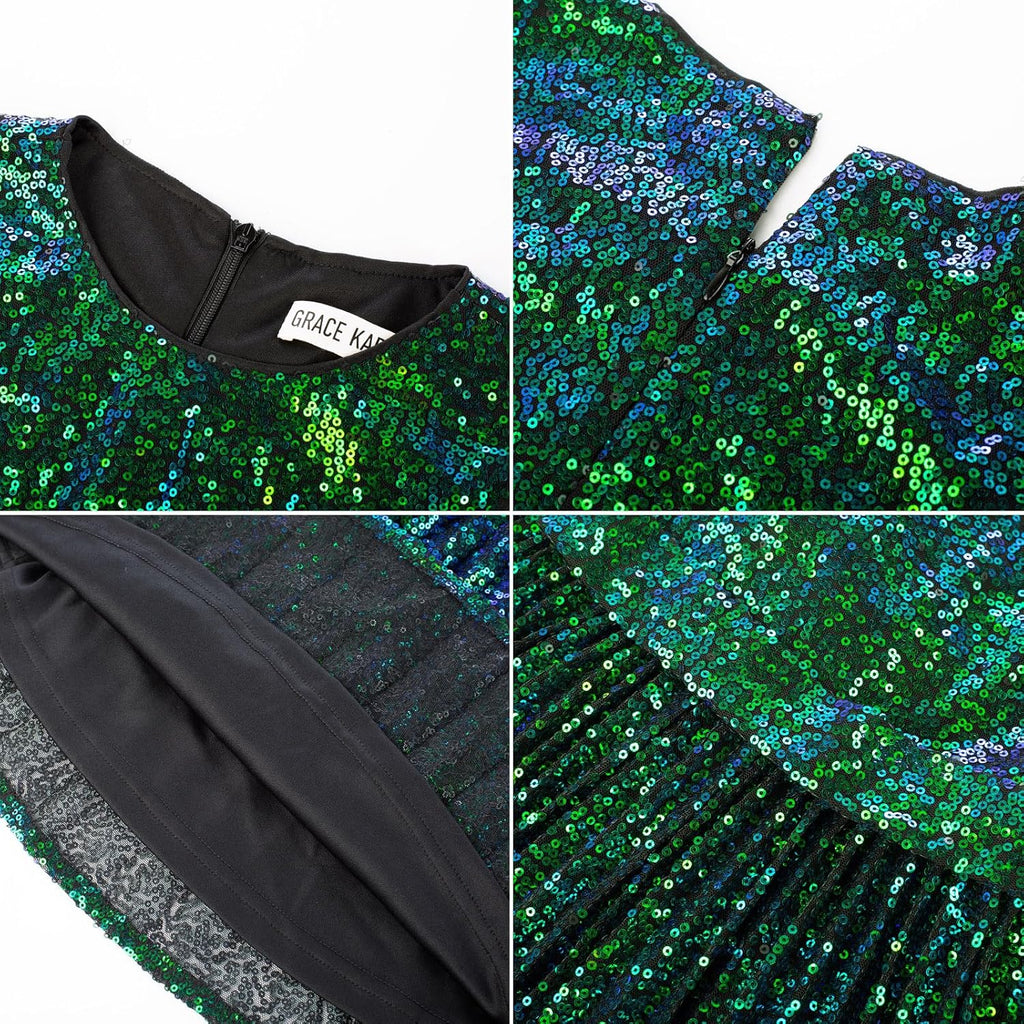 Girls Fancy Sparkly Sequin Formal Party Dance Dress
