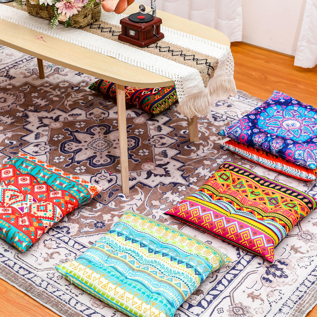 6 Pcs Bohemian Floor Pillows 15 Inch, Stylish