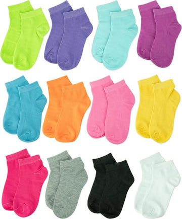 12 Pairs Girl Children Toddler Kids Cotton Ankle Socks