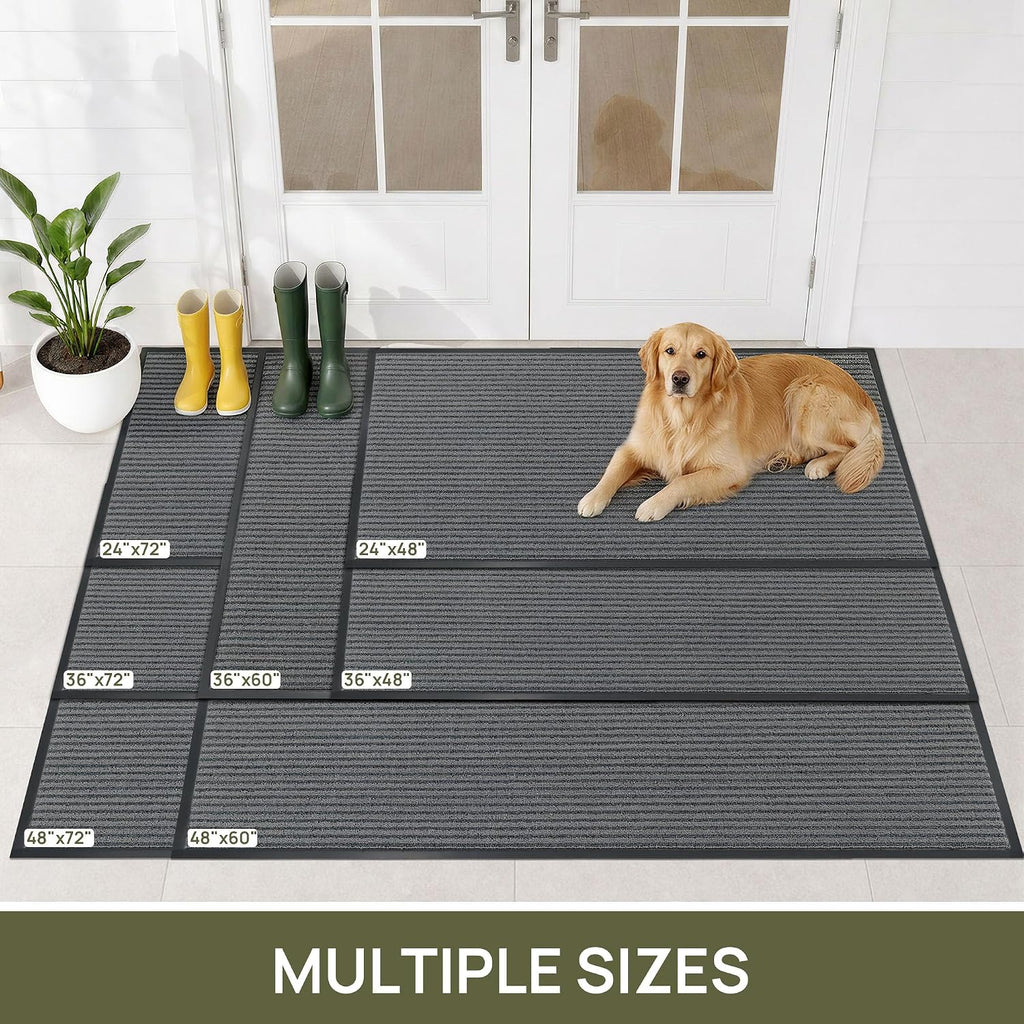 Front Door Mat Outside Entrance, Sturdy Indoor Outdoor Doormat 60x36 | Dirt Trapper Welcome Mats , Non Slip