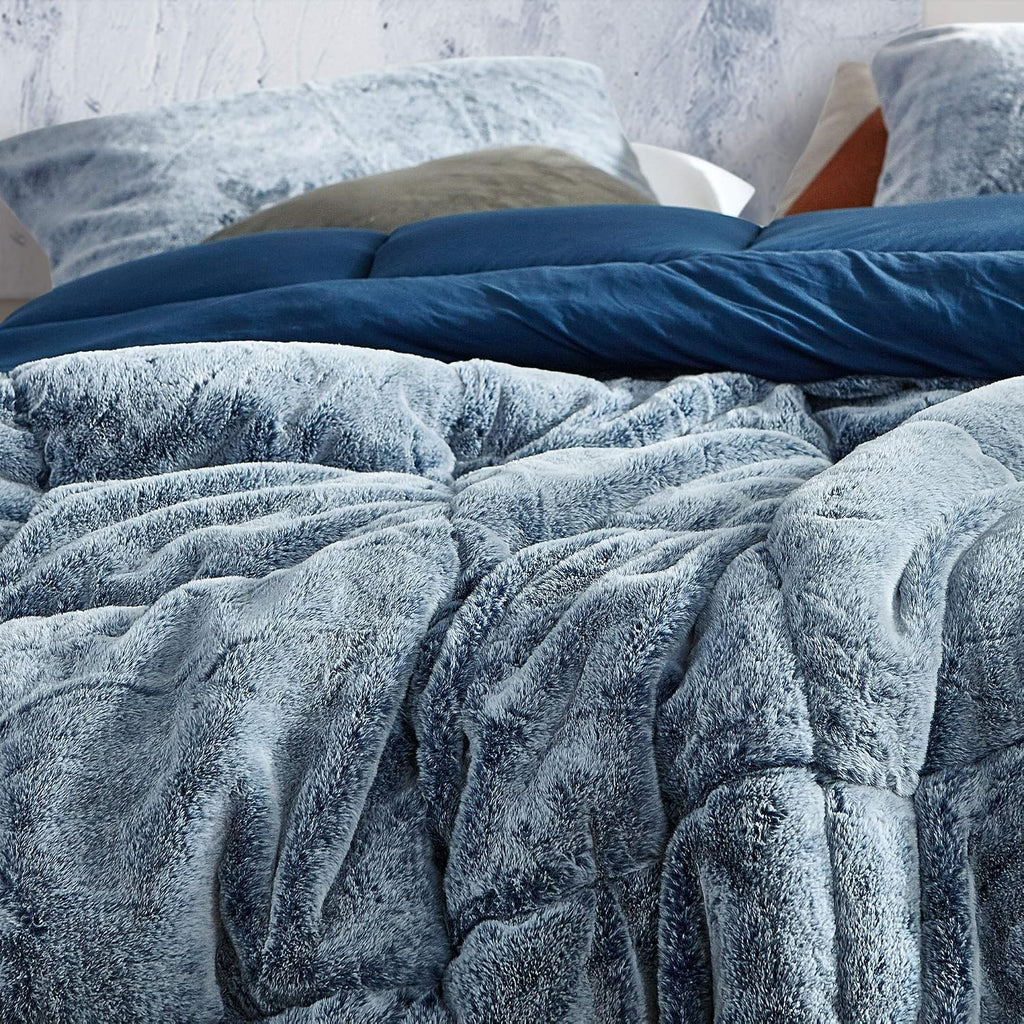 Aww Buddy - Coma Inducer Oversized King Comforter Set - Dark Denim Blue | Experience Coma Worthy Sleep with Cozy Faux