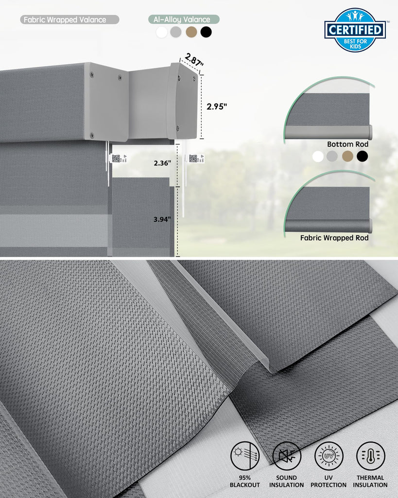 Motorized Matter Zebra Blinds, Room Darkening Smart Window Blinds