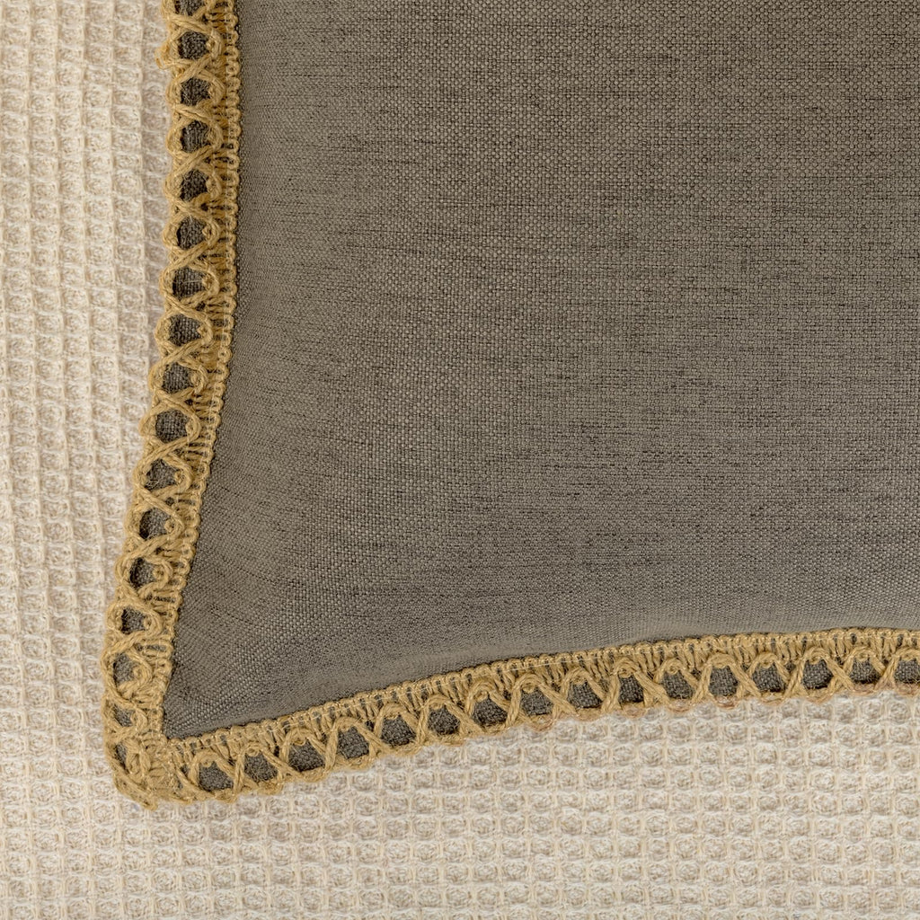 Burlap Linen 14X36 Lumbar Pillow Cover Dark Brown