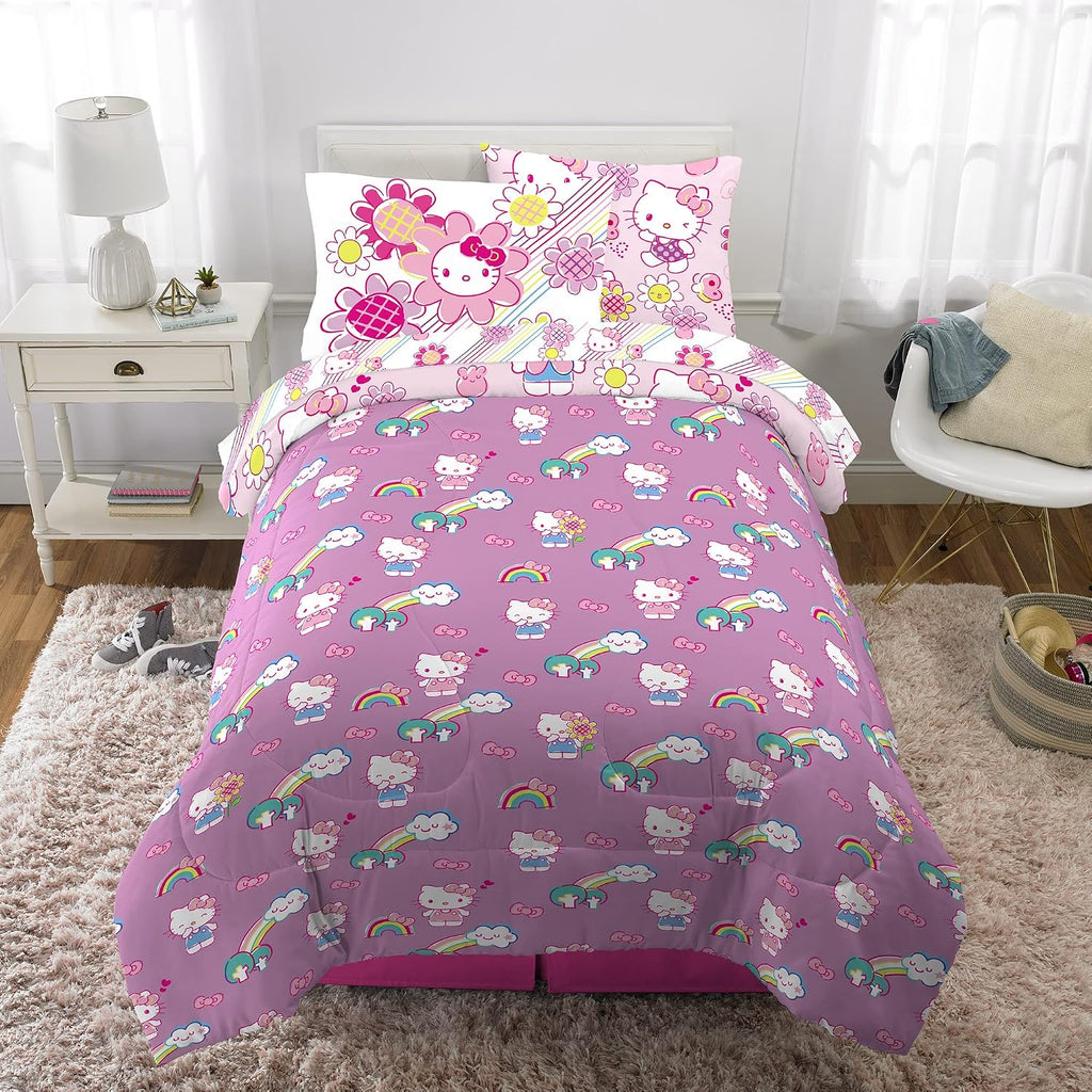 Kids Bedding Super Soft Comforter and Sheet Set with Sham, 5 Piece Twin