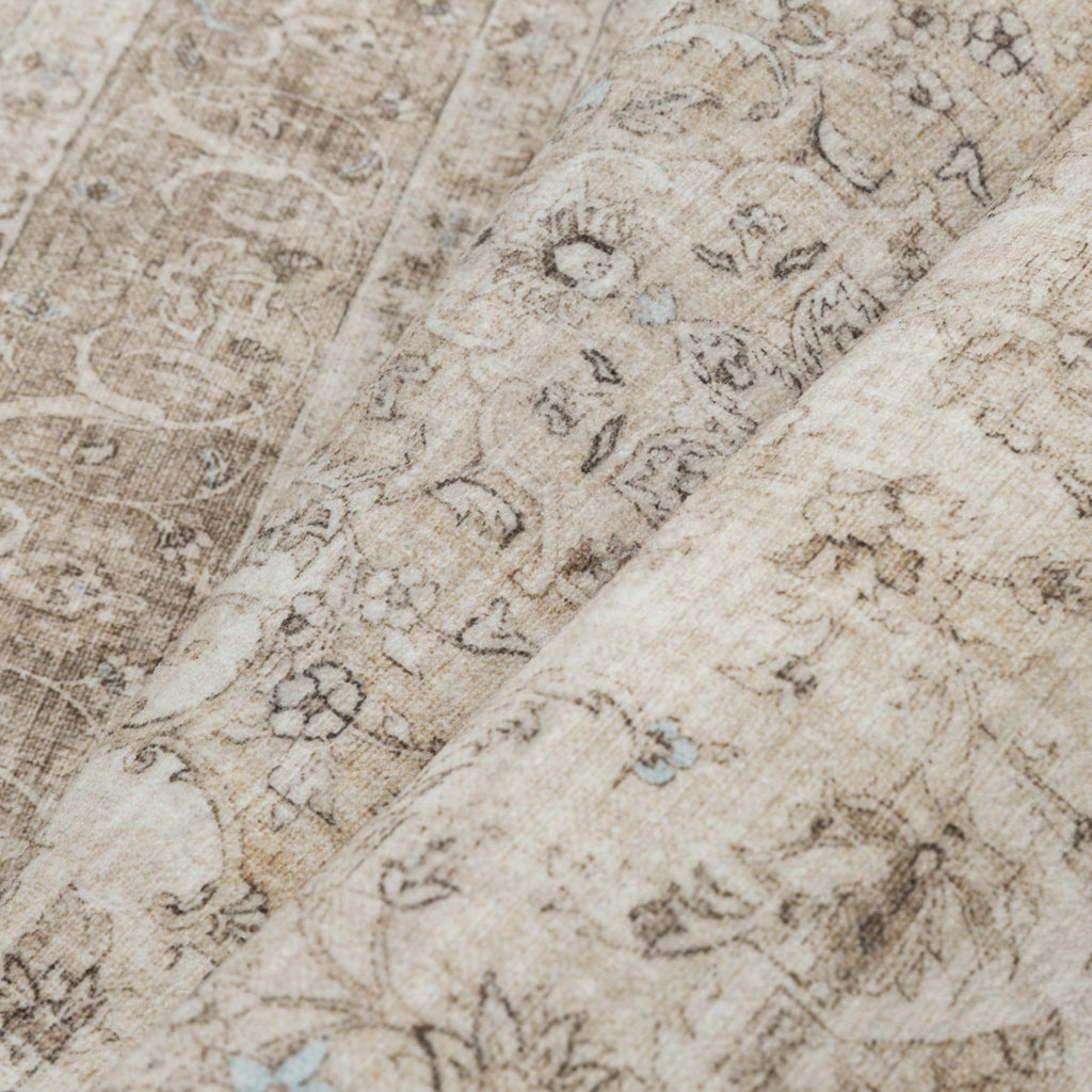 2x6 Washable Runner Rug Beige Vintage Traditional Oriental