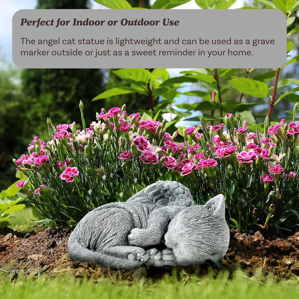 Outdoor Cat Memorial Stone, Gray, 8" x 6.5" x 4.5"