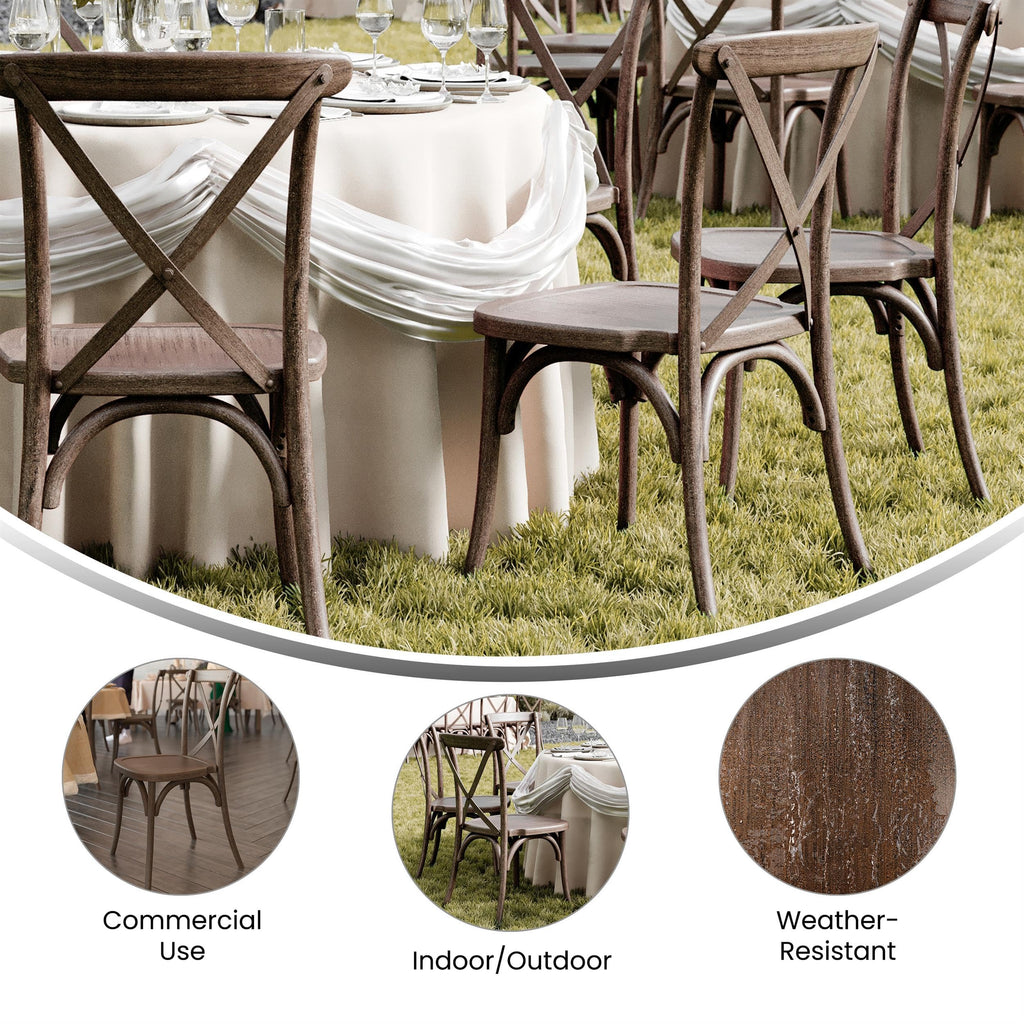 Hercules Resin Cross Back Chair, Dark Brown