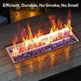 50” Outdoor Propane Fire Pit Table, 50,000 BTU Rectangular Gas Fire Pit with Lid & Blue Crystal Stones, Steel Tabletop, Adjustable Flame, 4-in-1 - Image 6