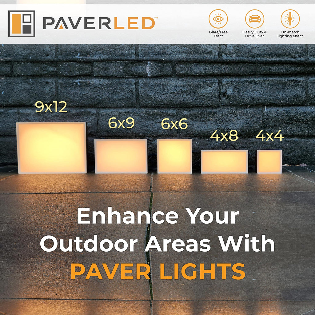 Paver Light 6X9 Inch (5.82 x 8.85 inches) 2700K, Brick Lighting for Pavers, Driveways, Pathways, Patios, Inground &