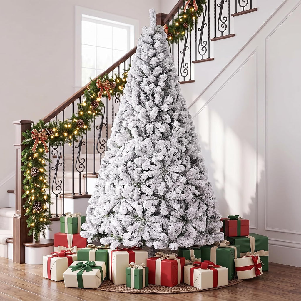 Artificial Christmas Tree, Unlit Snow Flocked