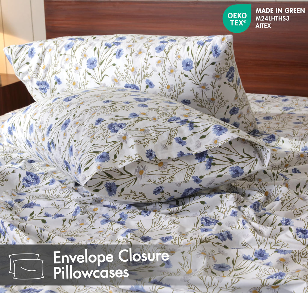 100% Cotton Sheets, Percale Sheet Set, Sweet Pea