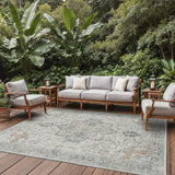 Outdoor & Indoor Area Rug 8'x10', Waterproof, Non-Shedding, Easy Cleaning, Boho Mat for Patio, Livin