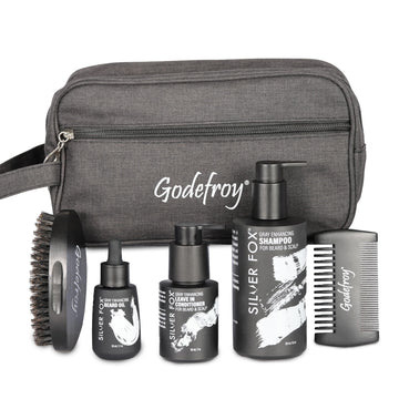 Silver Fox Complete Men's Grooming Collection, Beard and Mustache Care Kit With Travel Bag, Gift For Men
