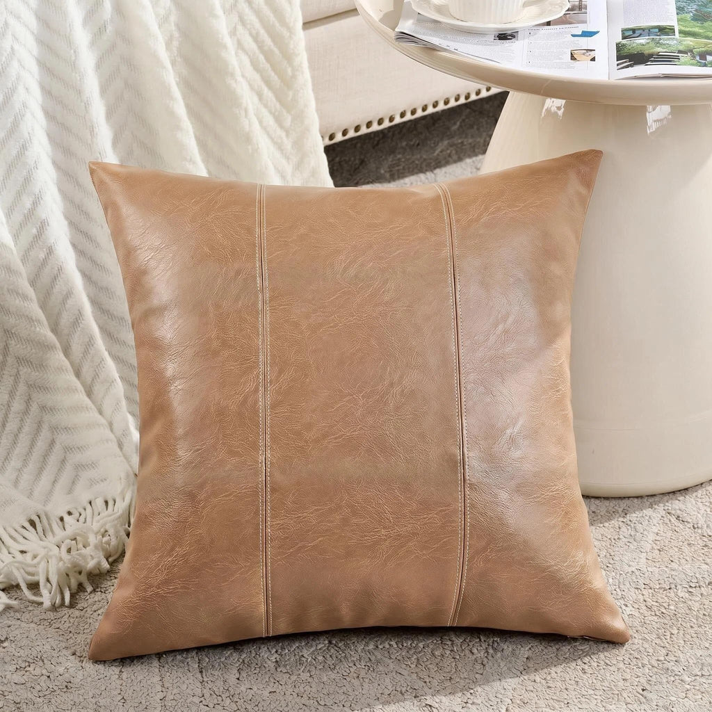 Tan 26x26 Pillow Covers Set of 2, Euro Pillow Covers, Big Throw Pillow Covers for Couch Bed Bedroom Living Room