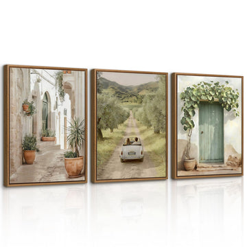 Vintage City Landscape Framed Canvas Wall Home Decor 12"x16"x3