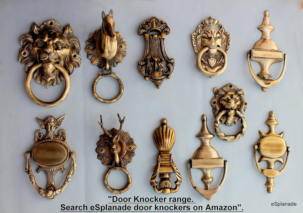 Lion Mouth Metal Door Knocker Yellow