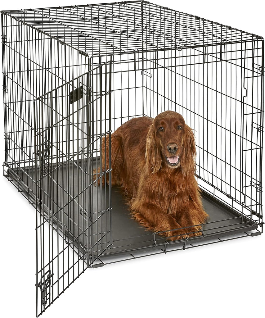 42-Inch iCrate for Large Breeds, 71-90 lbs, Single Door Folding Dog Crate with Divider Panel