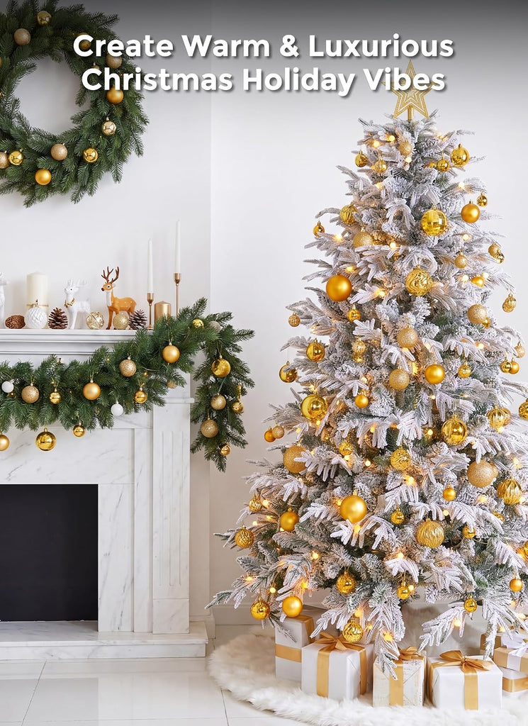 36‐Pack Gold Shatterproof Christmas Tree Ball Ornaments Set