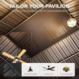 14x12FT Gazebo Hardtop Outdoor Double Roof with Nettings and Curtains