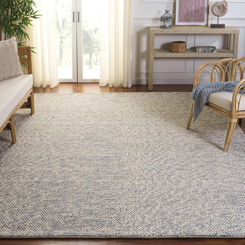 Area Rug 8x10 - Natura - Large - Blue & Ivory, Handmade Wool