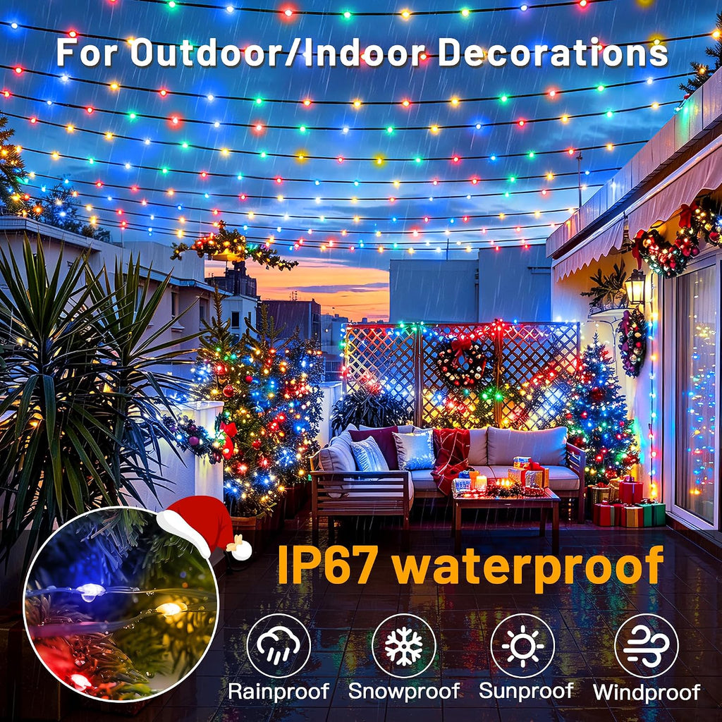Christmas Lights Outdoor 1200 LED 393FT, Multicolor Fairy Lights