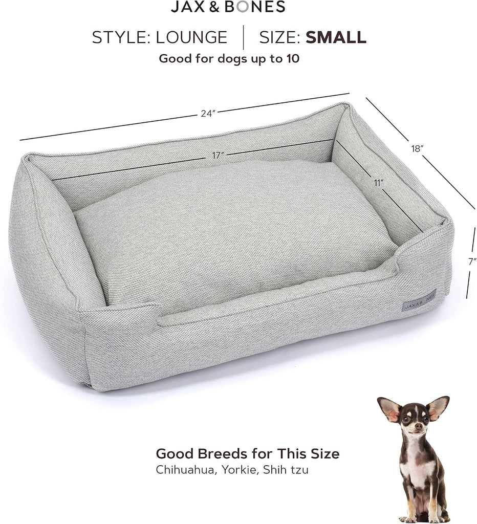 Lounge Brown Faux Leather Dog Bed w/Bolstered Sides