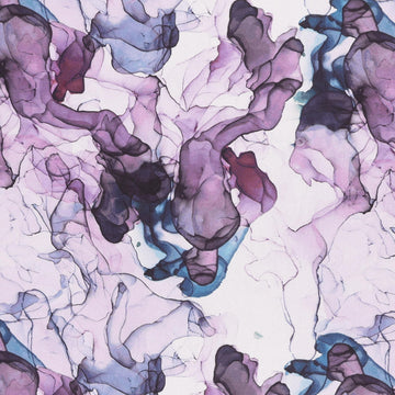 Smoke Print Cotton Fabric [108in. Wide], Teal/Plum