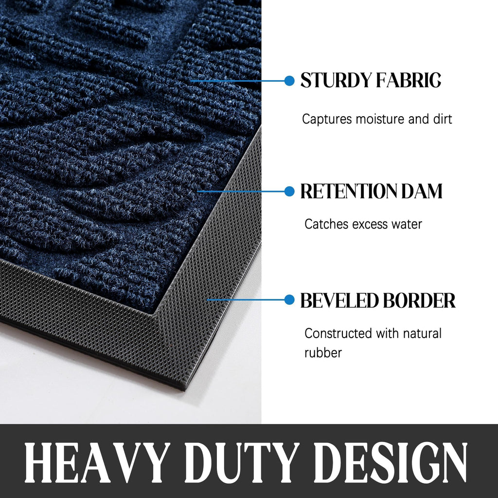 Large Welcome Mat 60x36, Waterproof Non-Slip Outdoor Mats for Front Door Outside Entrance, Low-Profile Entryway Mat