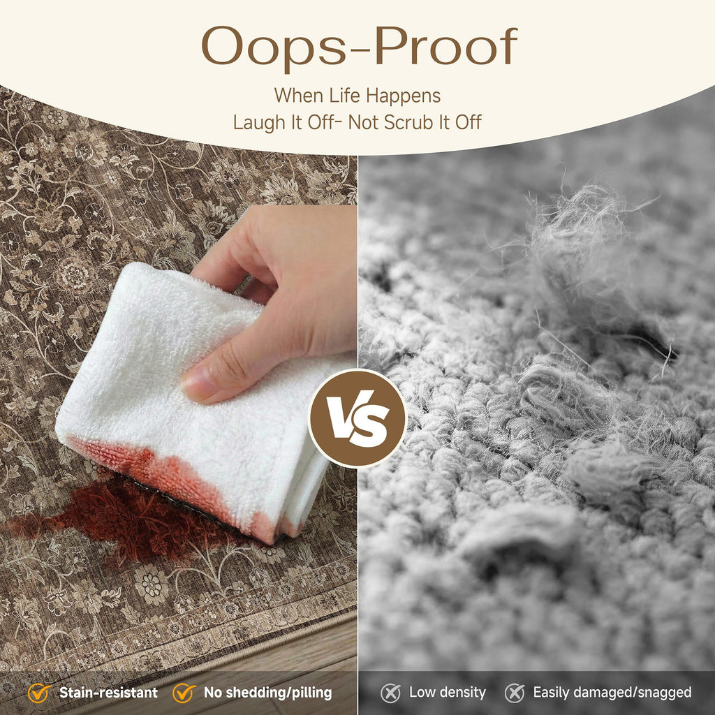 Brown 2x6 Runner Rugs Vintage Washable Rug