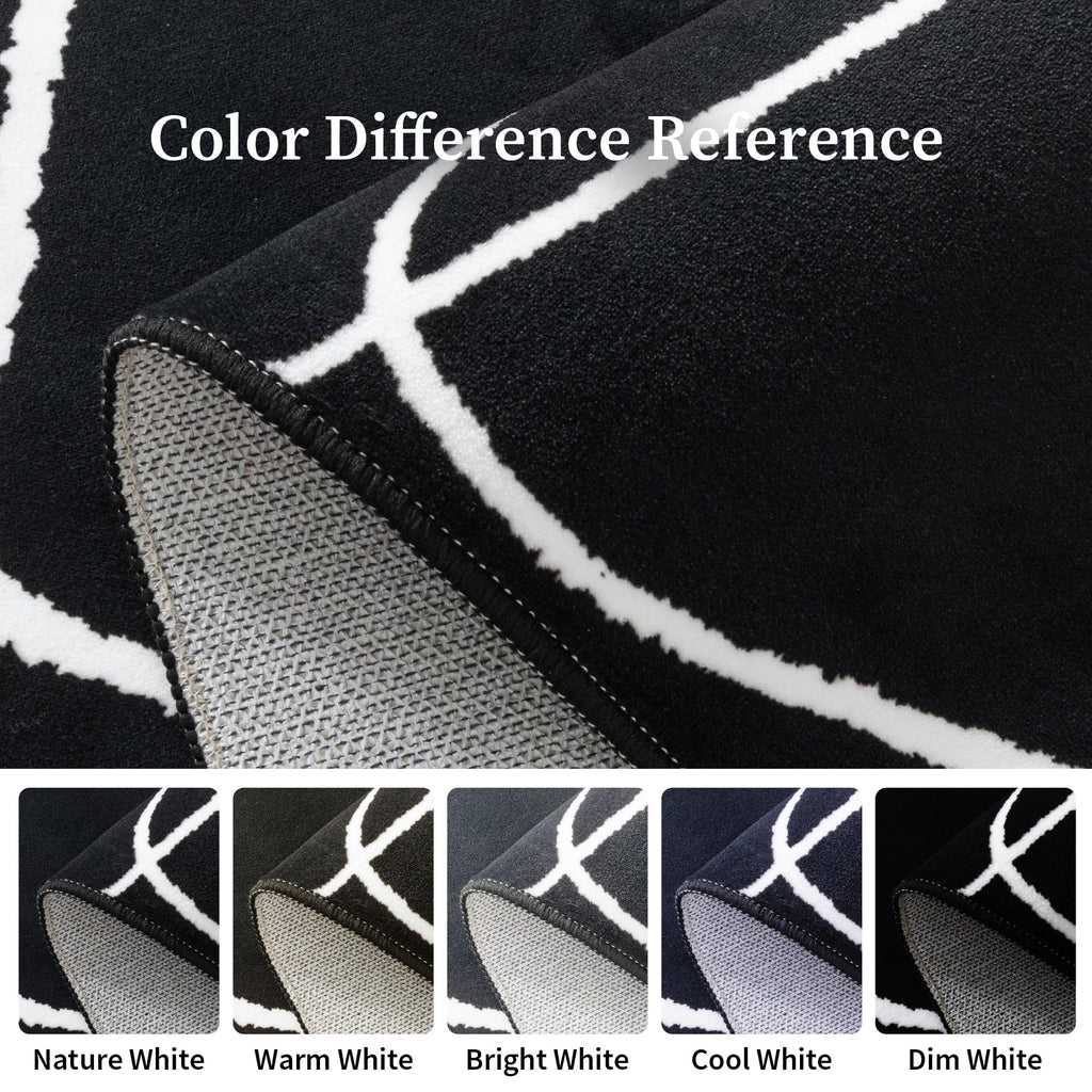 Washable Modern Black White Kitchen Runner Rug