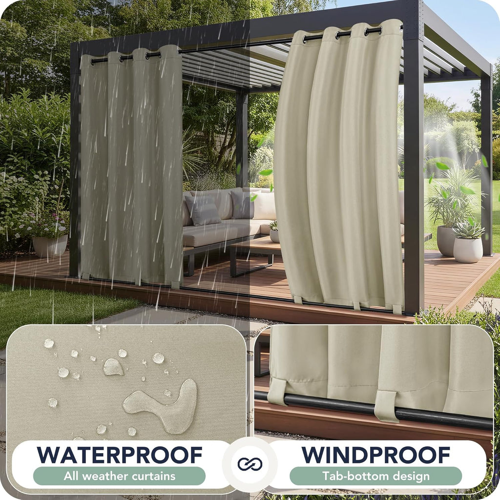 Gazebo Curtains Outdoor Waterproof 6 Panels - Windproof, Pri - Image 2