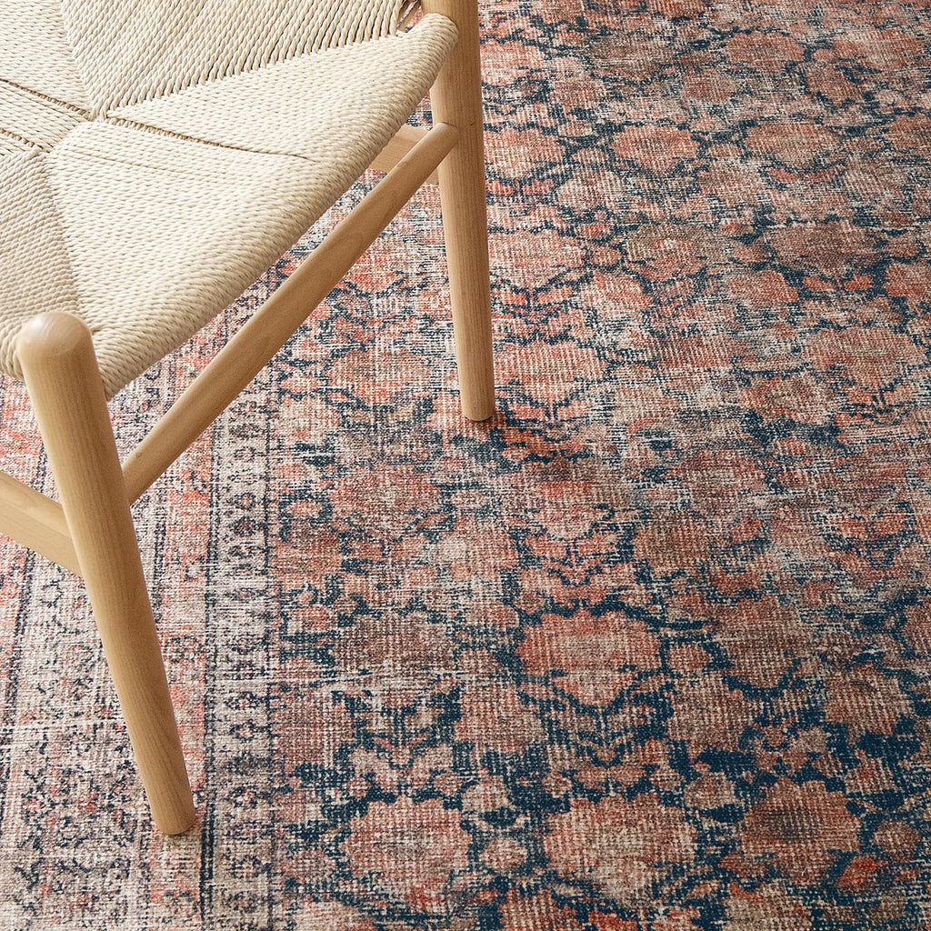 Rustica Terracotta & Black Area Rug - Persian-inspired design