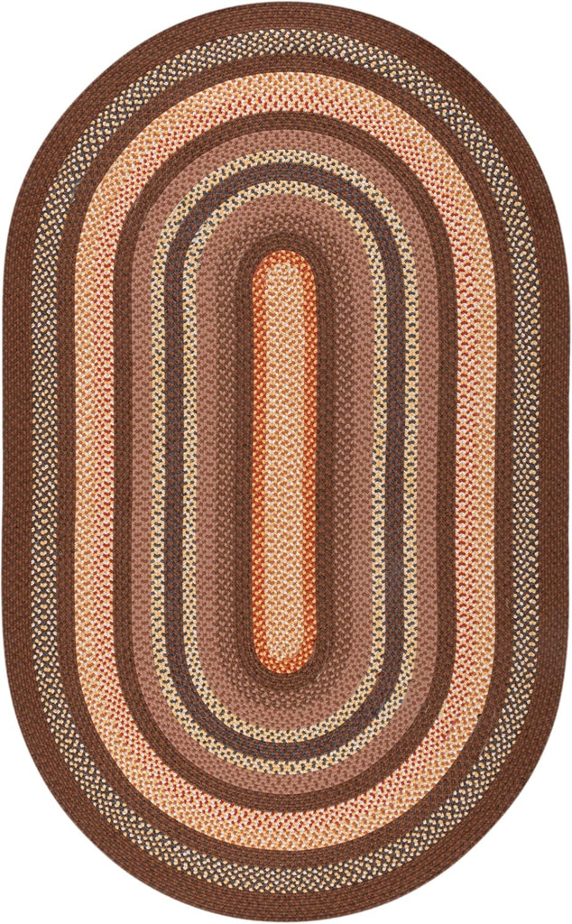 Braided Indoor/Outdoor Oval Rug, Brown & Light Brown BRD313T
