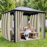 Gazebo Curtains Outdoor Waterproof 6 Panels - Windproof, Pri - Image 4