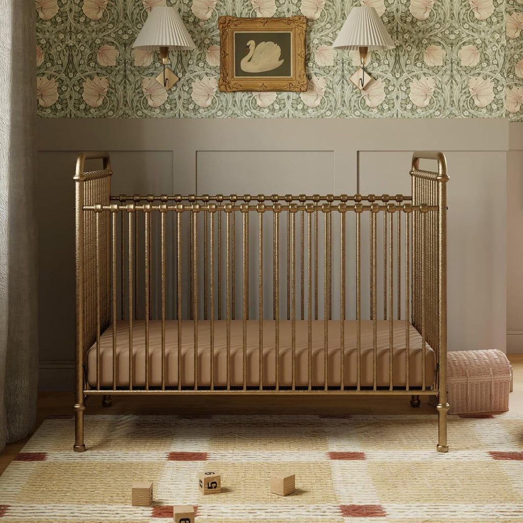 Abigail 3-in-1 Convertible Baby Crib Gold | GREENGUARD Gold Certified, Converts to Toddler Bed & Daybed, 4 Adjustable