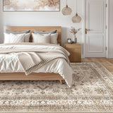 Vintage Living Room Area Rug 10x14 - Large Soft Washable Oriental Traditional Distressed Farmhouse R