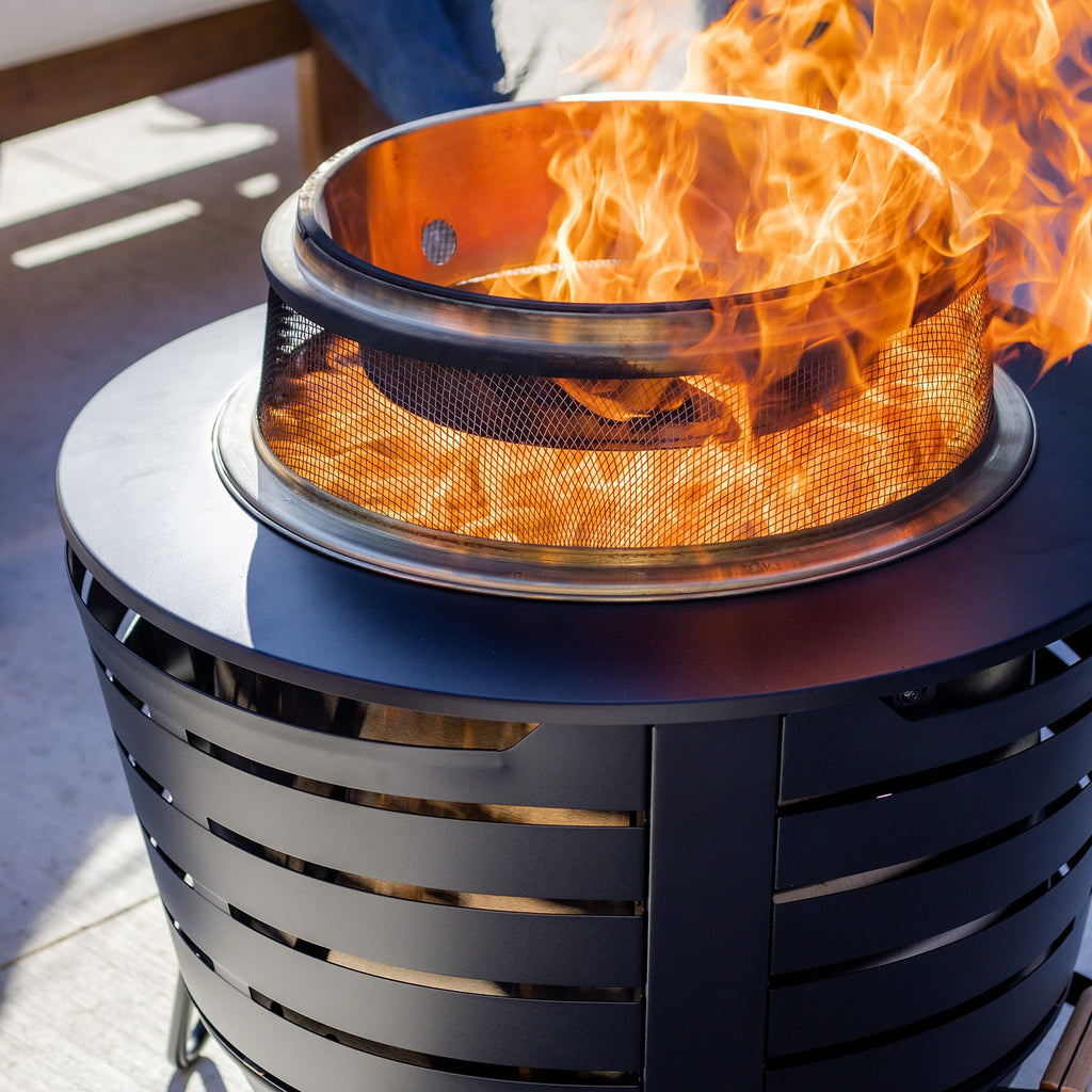 Patio & Celebration Fire Pit Heat Deflector & Screen with Poker - Outdoor Fire Pit Accessories for More Warmth &