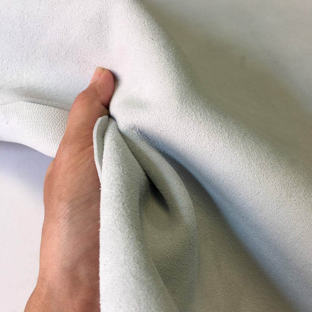 Real White Suede Leather Material: Genuine Leather Sheet for Crafts, Sewing, and Jewelry Making (White, 18x24In