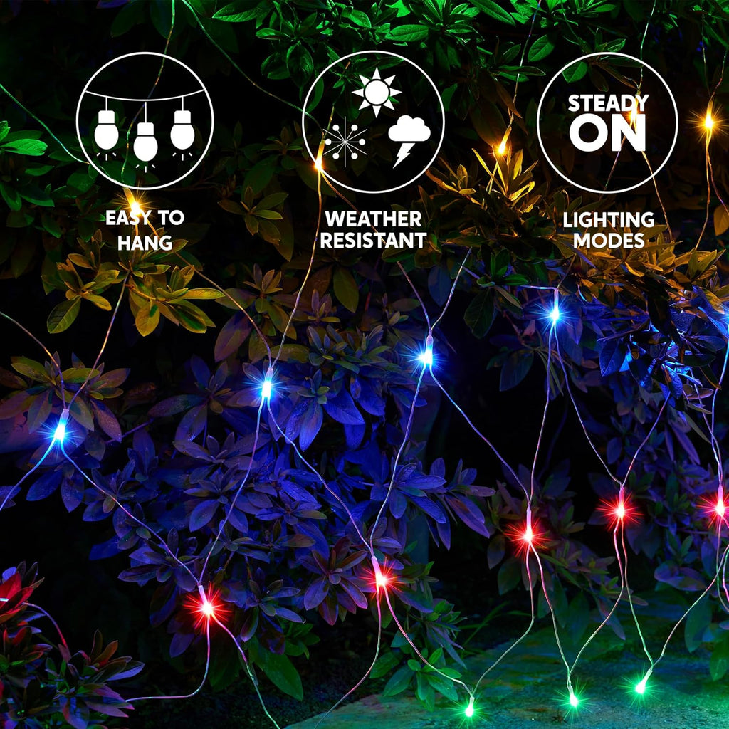 200 LED Christmas Net Lights, 6.5X 10FT Christmas Mesh Lights with 8 Modes, Connectable, Waterproof for Bushes Trees