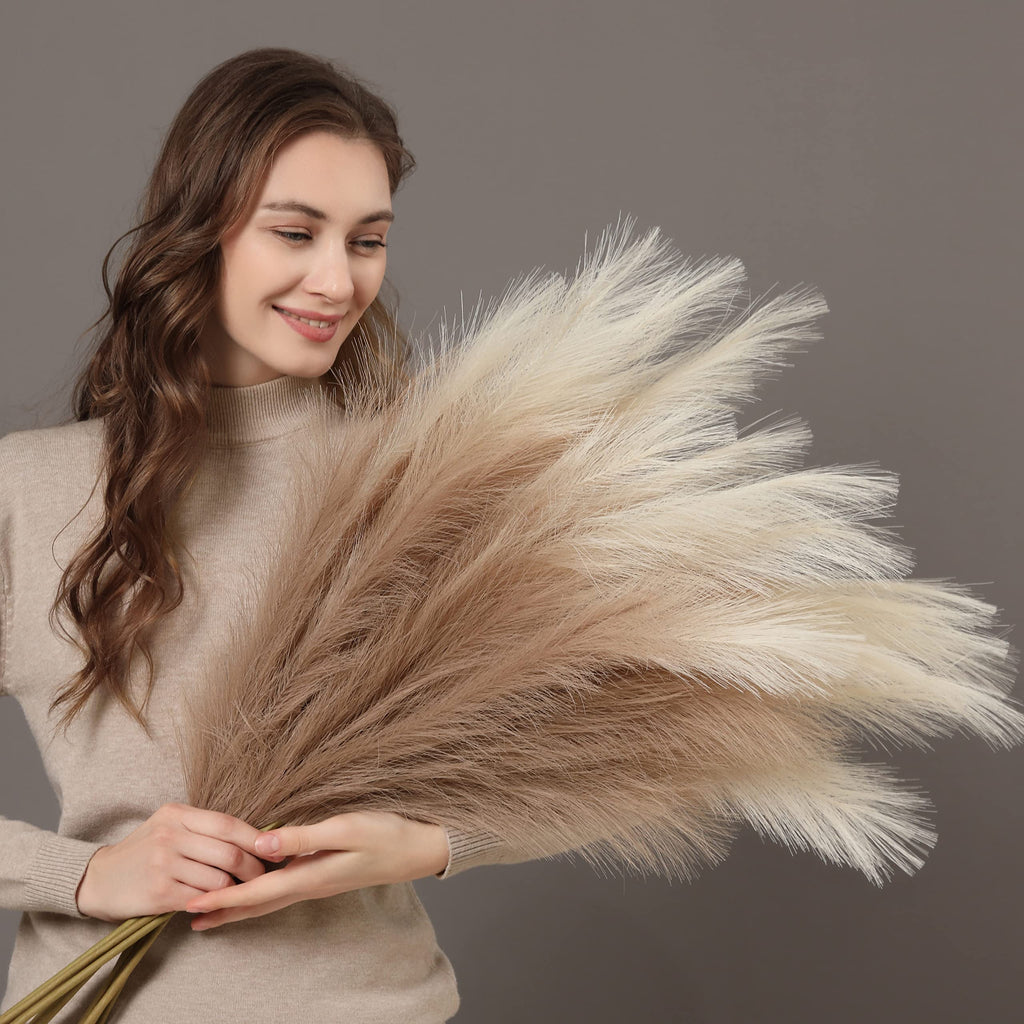 Faux Pampas Grass, 9PCS Pompas, Large Pompas Grass, 38'' Tall Pampas Grass for Floor Vase, Pampas Grass Decor Tall