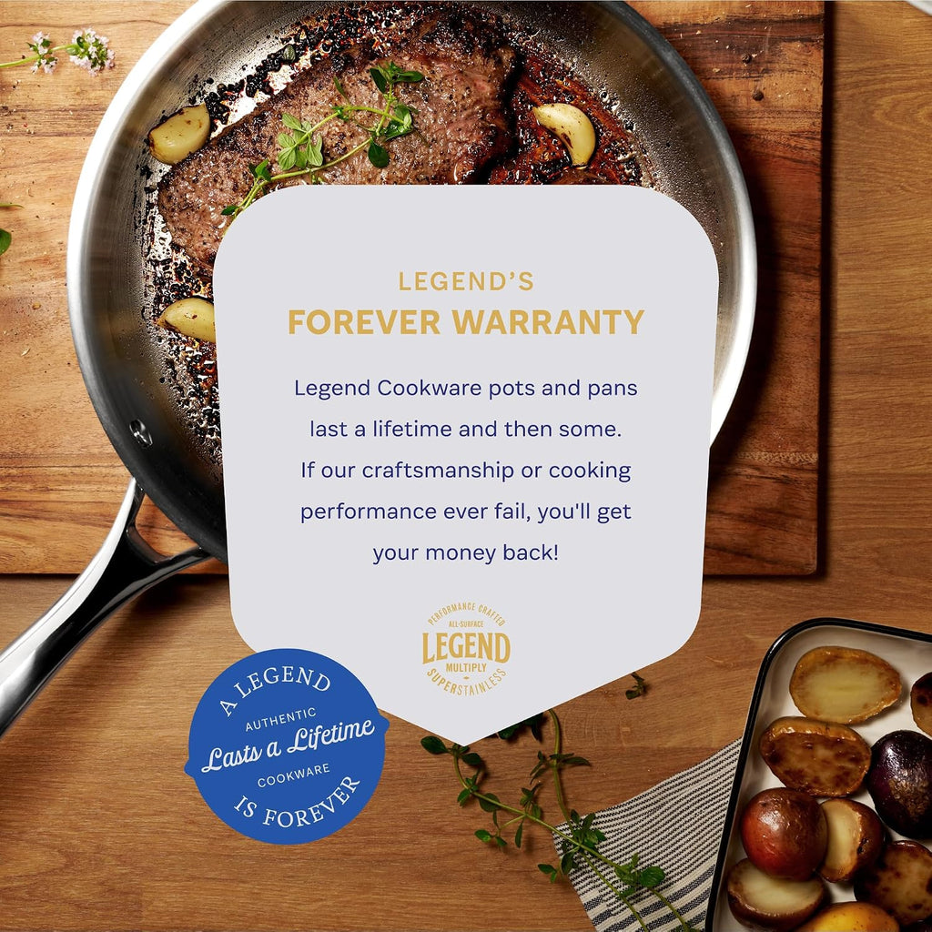 5-Ply Stainless Steel Cookware Set, 14-Piece Pots and Pans Set - Induction Compatible, Oven Safe 800°F - Non-Toxic