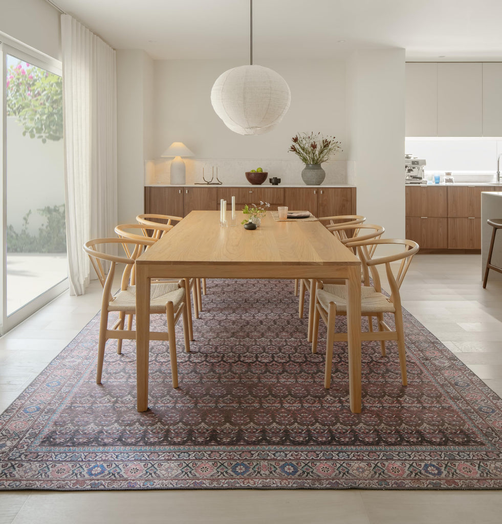 Blooming Bouquet Maroon Red Area Rug - Persian-inspired design