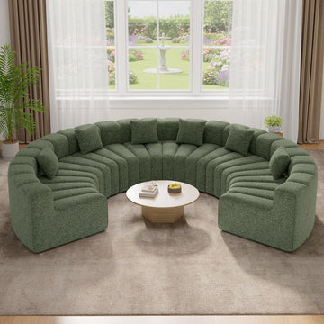 Oversized Curved Cloud Couch, 6 Seater Modern Modular Sectional Sofa, Convertible Boneless Couches, No Assembly