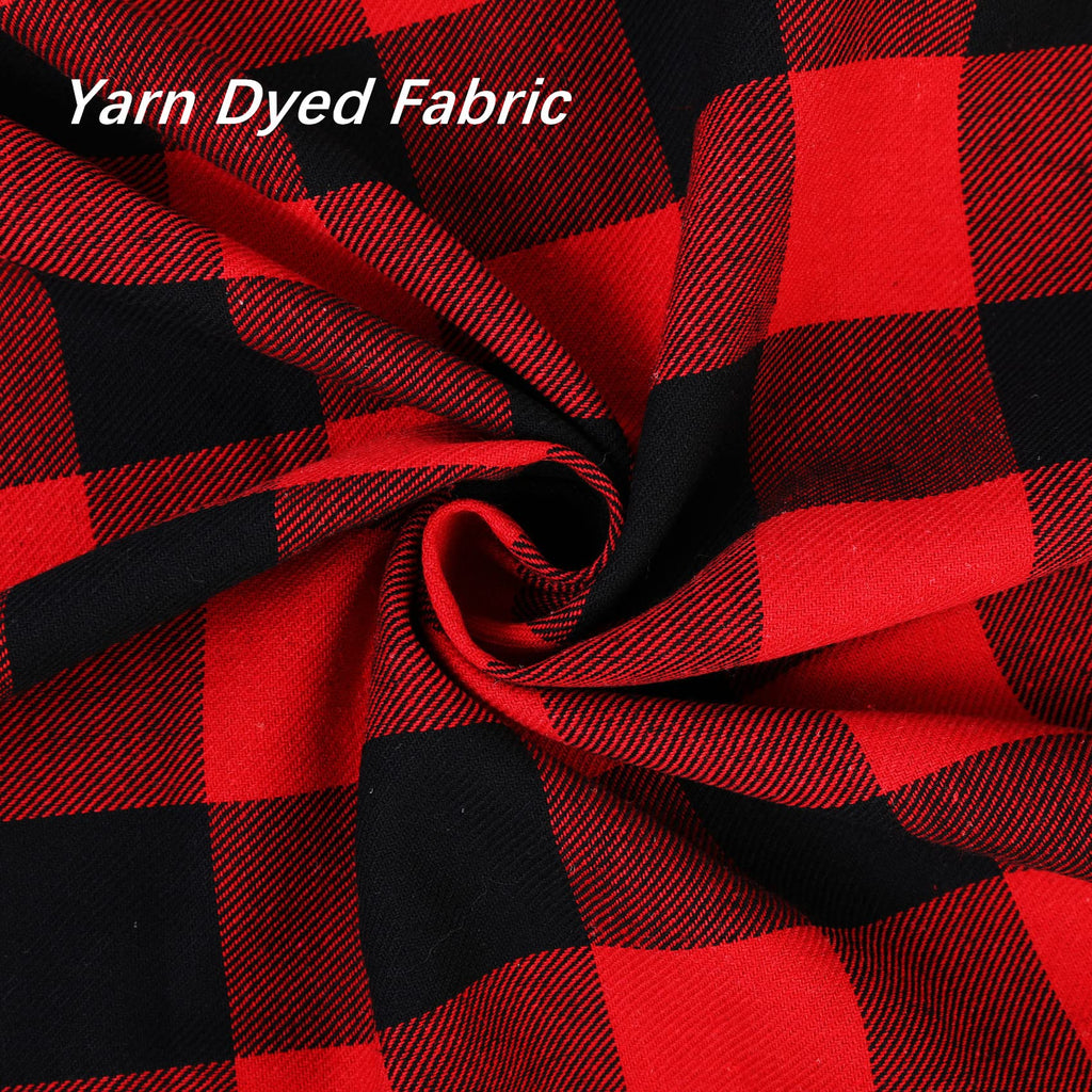 2 Pcs Buffalo Check Swag Curtains - 36 Inch Length, Rod Pocket, Half Small Cafe Window Curtains, Farmhouse Plaid