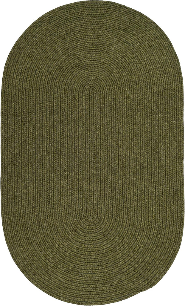 Braided Indoor/Outdoor Washable Oval Rug, Green BRD315A